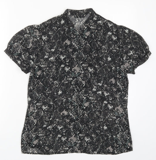 Womens UK Size 12 Marks and Spencer Black Basic Button-Up