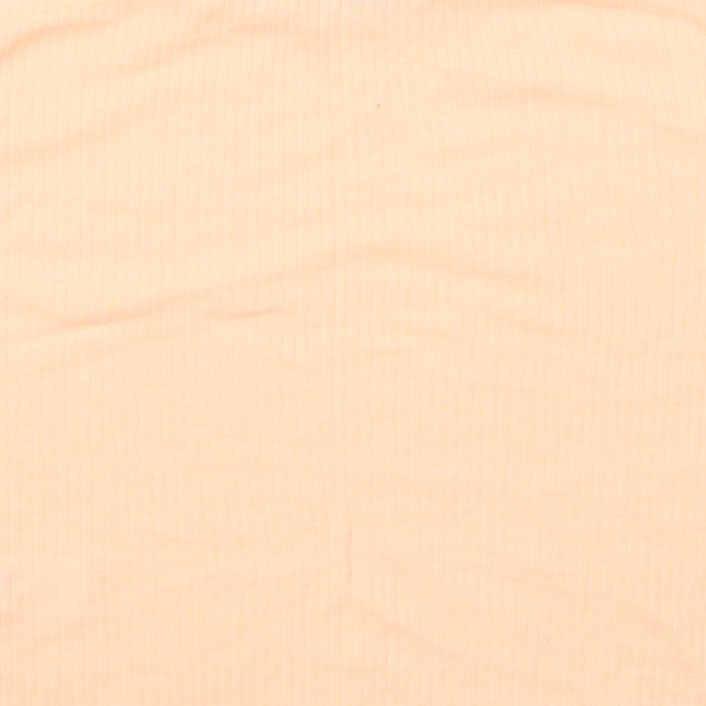 Primark Womens Orange Polyester Basic T-Shirt Size 6 Round Neck