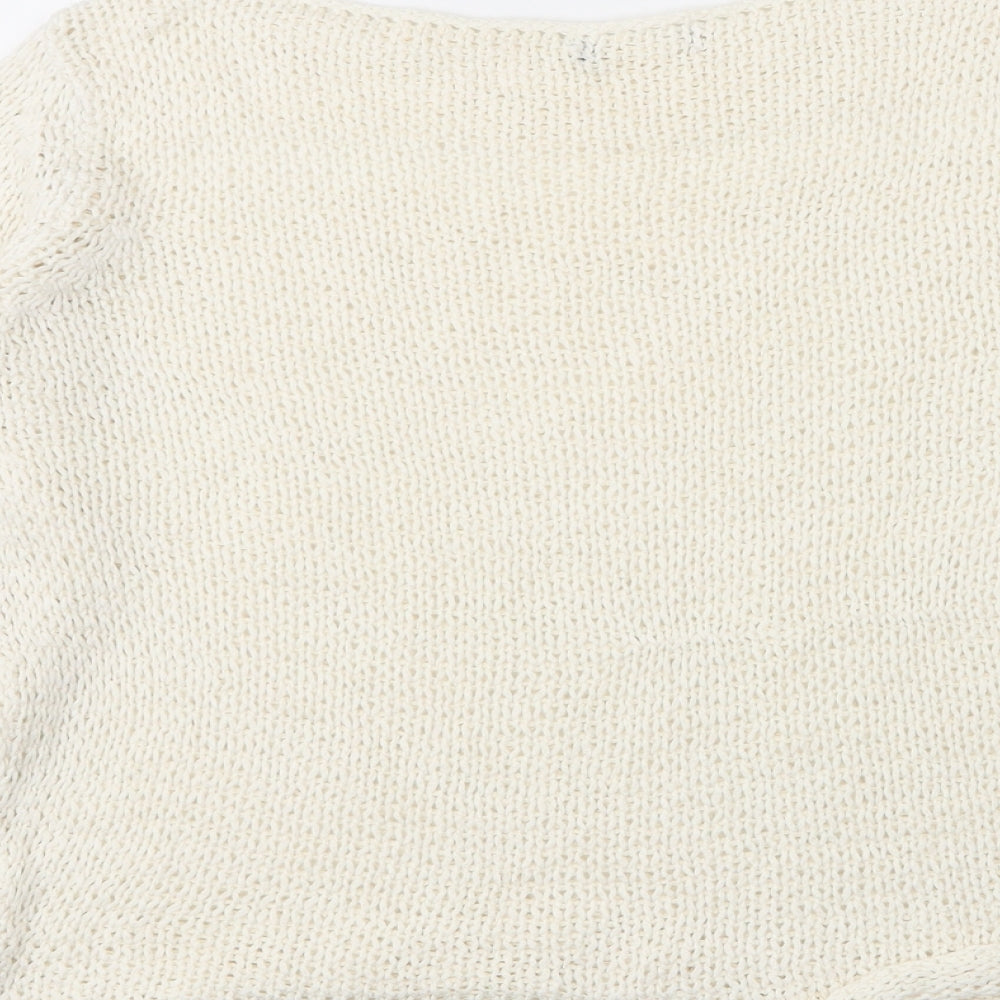 Womens UK Size 4 Preworn Ivory Cape Jumper