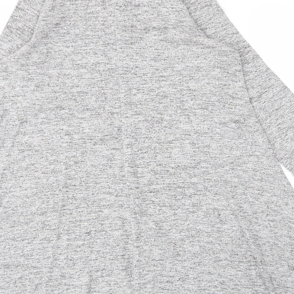 Primark Womens Grey Viscose Tunic Blouse Size 8 Round Neck