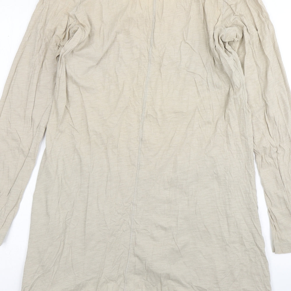 M&S Womens Beige Cotton T-Shirt Dress Size 14 Round Neck