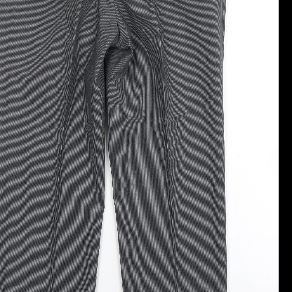 Burton Womens Grey Striped Polyester Trousers Size 36 L30 in Regular