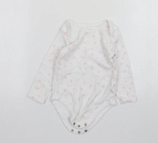 Nutmeg Girls White Floral Cotton Leotard One-Piece Size 12-18 Months