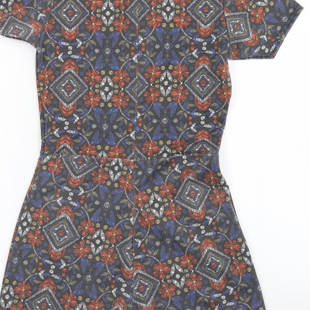 Boohoo Womens Multicoloured Batik Polyester Playsuit One-Piece Size 8 L4 in