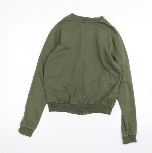 Womens UK Size 8 ASOS Green Full Zip Sweatshirt