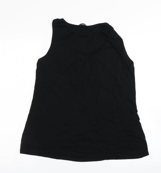 George Womens Black Viscose Basic Tank Size 14 Round Neck