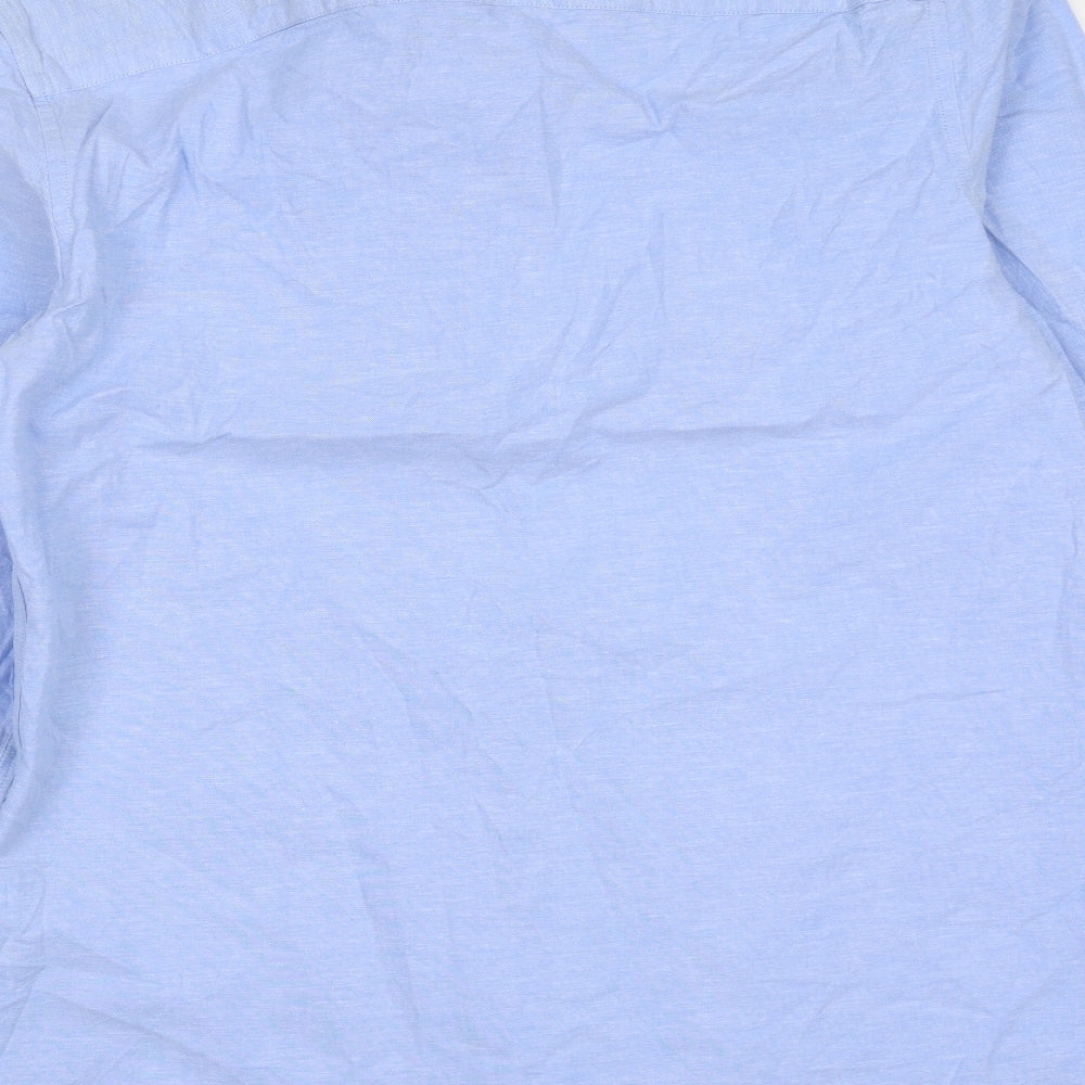 Mens UK Size S NEXT Blue Button-Up Long Sleeve Casual Shirt