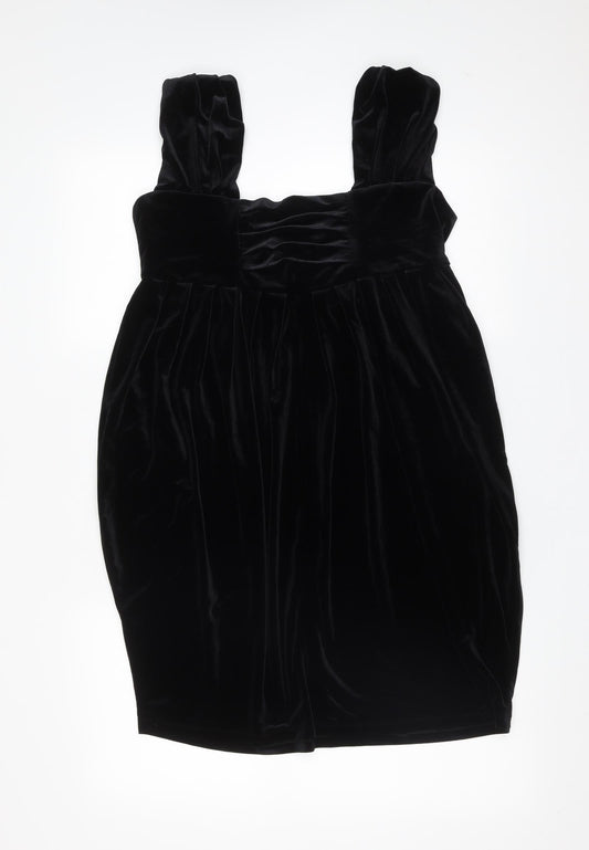 H&M Womens Black Polyester Mini Size M V-Neck