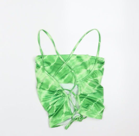 SheIn Womens Green Polyester Basic Blouse Size L Scoop Neck