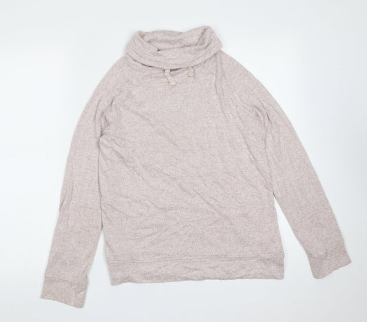Additional front view of Avenue women’s pink roll neck viscose jumper, size UK 8