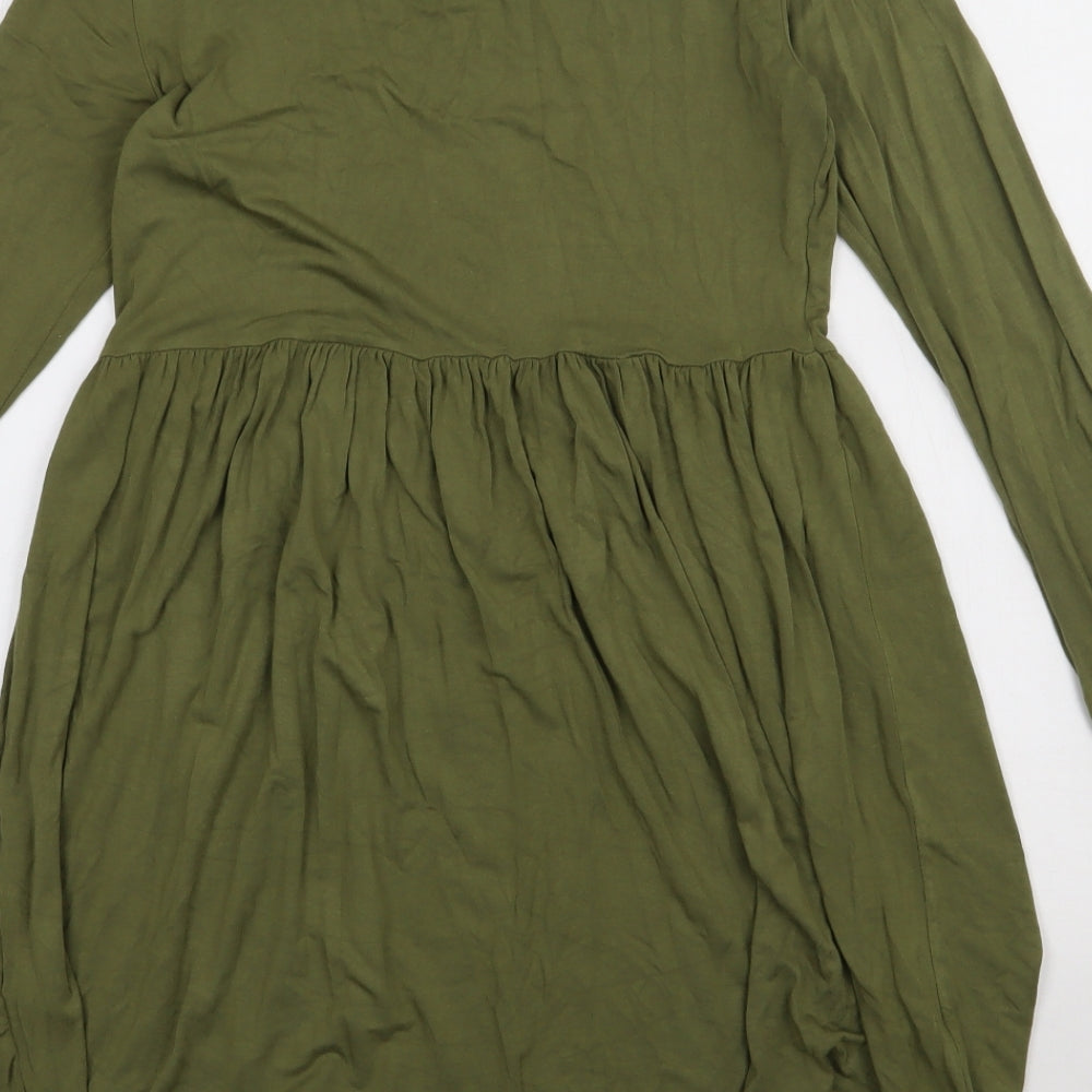 Wednesday Girl Womens Green Viscose A-Line Size XS Crew Neck Pullover