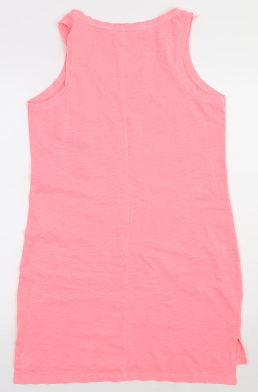 NEXT Womens Pink Cotton A-Line Size 10 V-Neck Pullover
