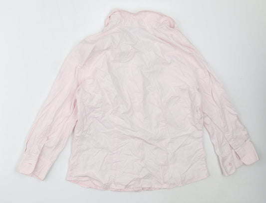 Dorothy Perkins Womens Pink Cotton Basic Button-Up Size 16 Collared