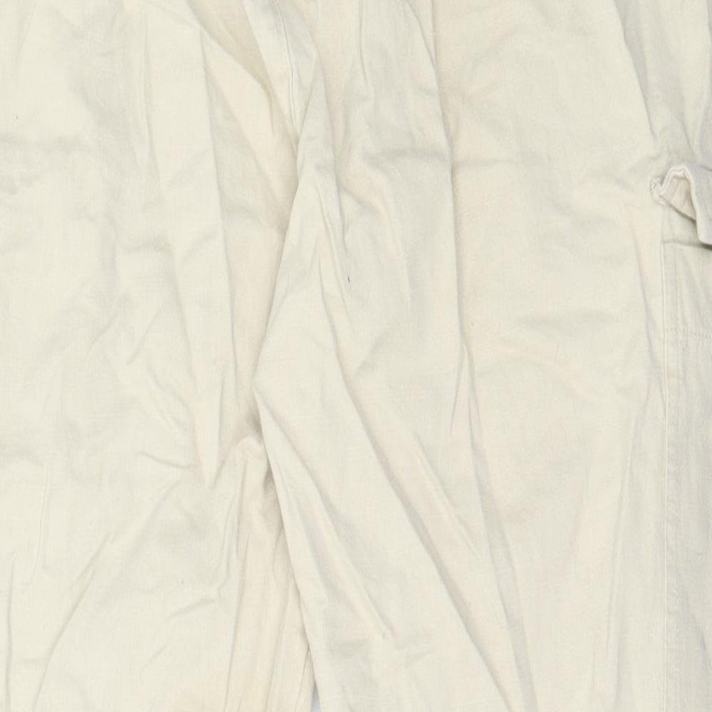 Womens UK Size 40 Pull&Bear Regular Fit Cargo Beige Trousers