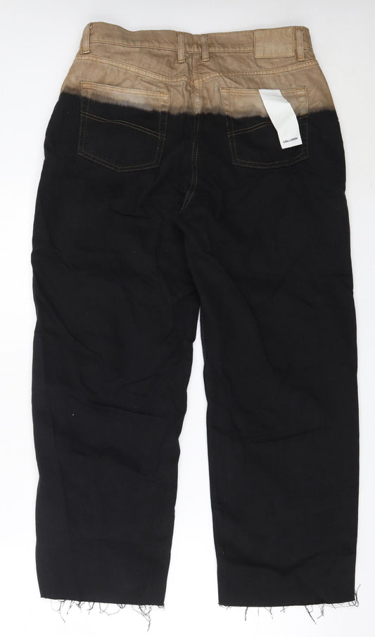 COLLUSION Womens Black  Cotton Mom Jeans Size 32 in L30 in Regular
