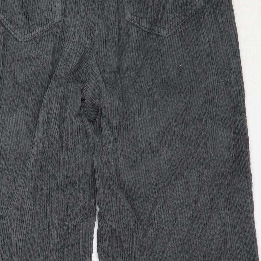 Mango Womens Grey Cotton Cropped Trousers Size L L22.5 in Regular