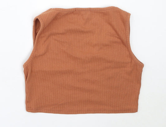 Womens UK Size 12 Missguided Orange Cropped Tank