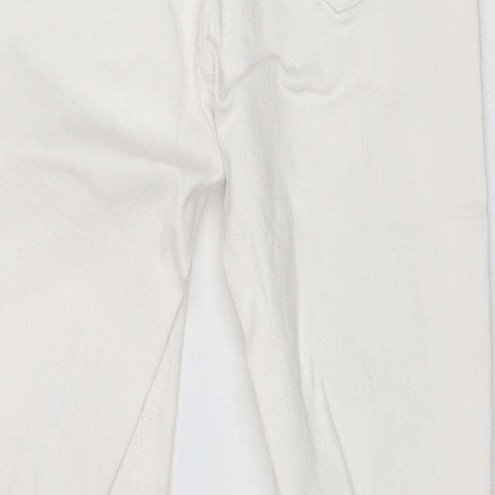 Topshop Womens White Cotton Skinny Jeans Size 25 in L30 in Regular Buckle