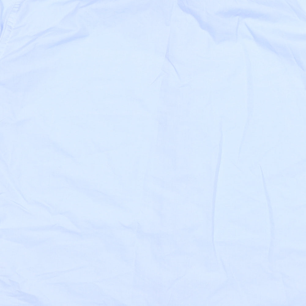 Primark Mens Blue Polyester Button-Up Size 15.5 Collared Button