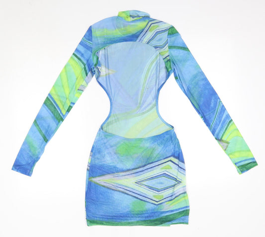 SheIn Womens Multicoloured Polyester Bodycon Size XS High Neck - Open Back