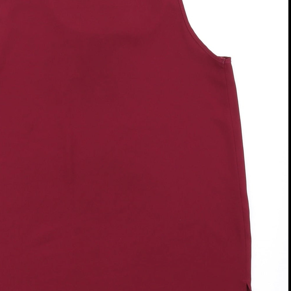 Matalan Womens Purple Polyester Basic Blouse Size 10 Round Neck