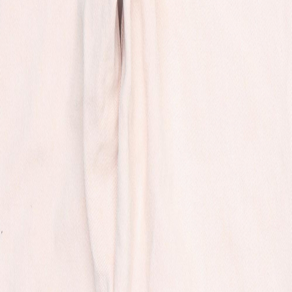 PRETTYLITTLETHING Womens Pink Cotton Straight Jeans Size 6 L32 in Regular Button