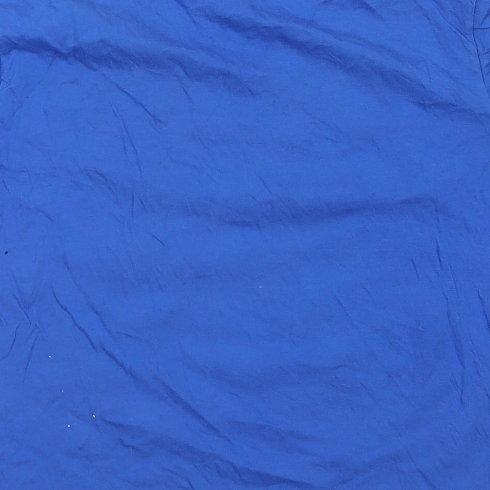 Worldwide Boys Blue Cotton Basic T-Shirt Size 8-9 Years Crew Neck