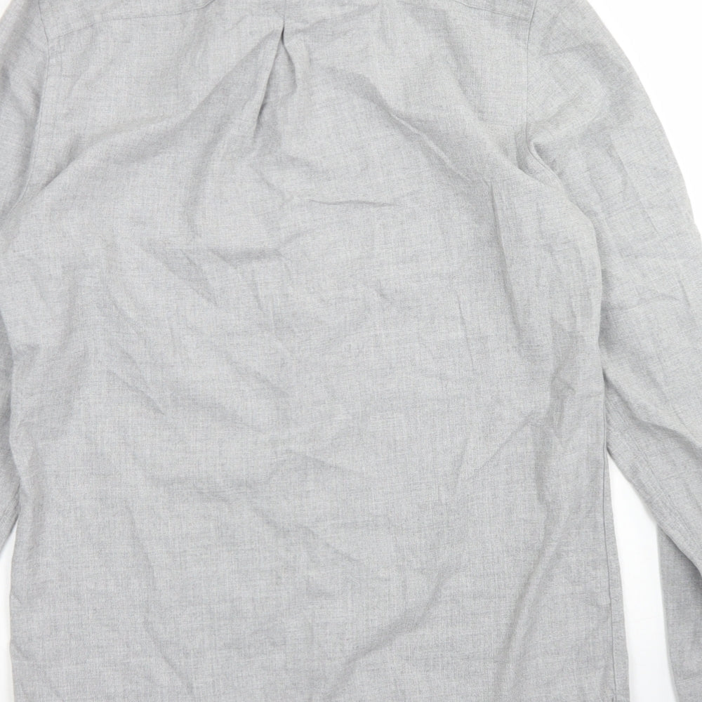 Mens UK Size S River Island Gold Button-Up Long Sleeve Casual Shirt
