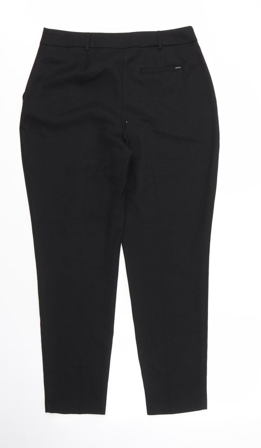 Dorothy Perkins Womens Black Polyester Carrot Trousers Size 10 L27 in Regular Zip