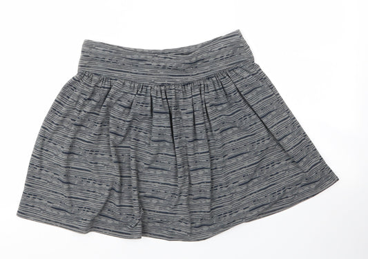 Gap Womens Grey Striped Polyester A-Line Skirt Size S