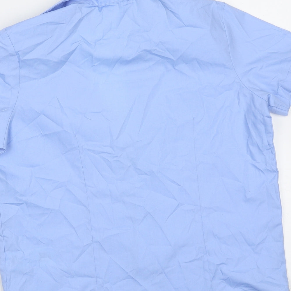 George Boys Blue Polyester Basic Button-Up Size 8-9 Years Collared Button