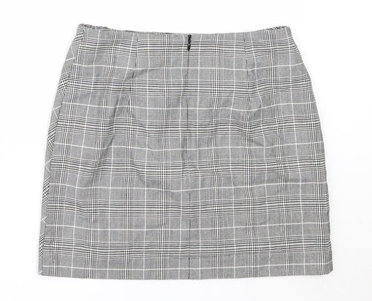 H&M Womens Grey Polyester Mini Skirt Size 38