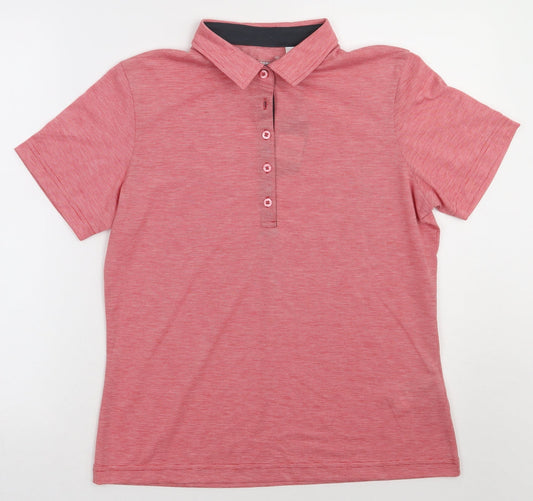 James & Nicholson Womens Red Polyester Basic Polo Size M Collared