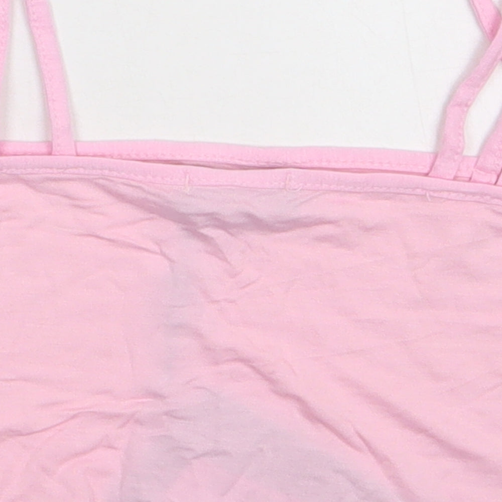 Womens UK Size 8 PRETTYLITTLETHING Pink Cropped Tank