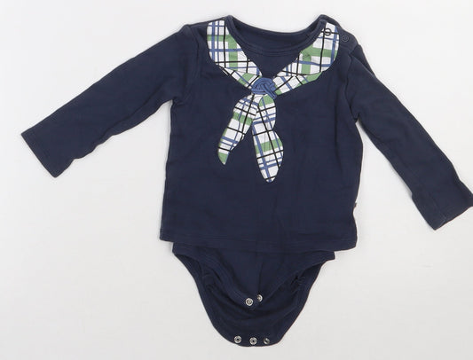 Lupilu Baby Blue Geometric Cotton Babygrow One-Piece Size 6-9 Months Buckle