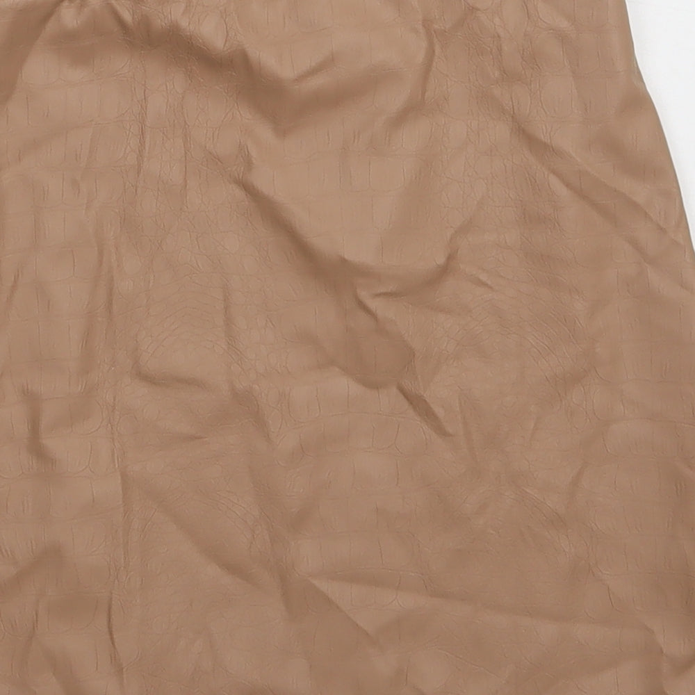 MISSYEMPIRE Womens Brown Polyester A-Line Skirt Size 8