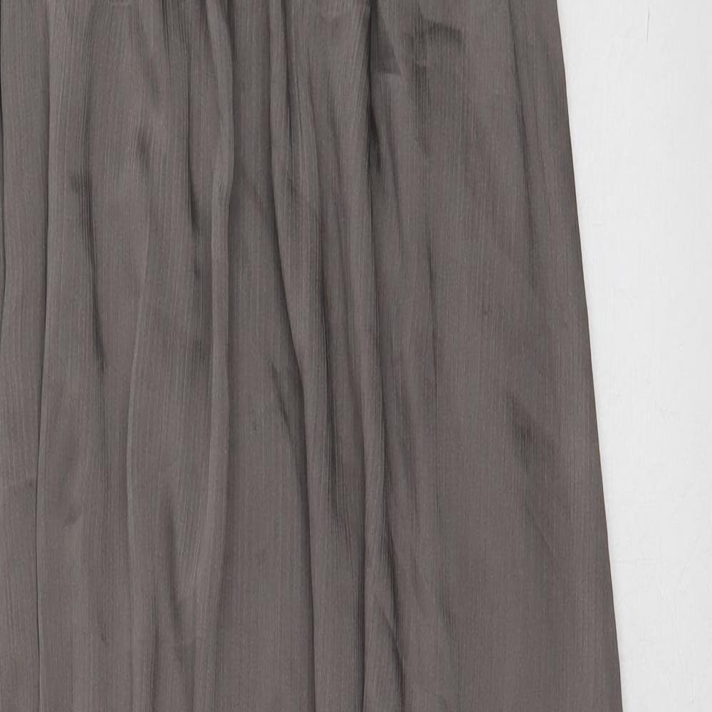 H&M Womens Brown Polyester A-Line Size 6 V-Neck Pullover