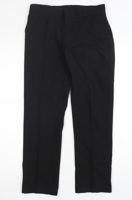 M&S Boys Black Polyester Dress Pants Trousers Size 11-12 Years Regular