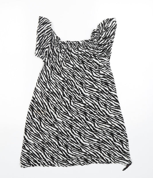 George Womens Multicoloured Animal Print Basic T-Shirt Size XS Round Neck