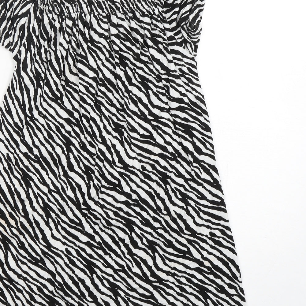 George Womens Multicoloured Animal Print Basic T-Shirt Size XS Round Neck