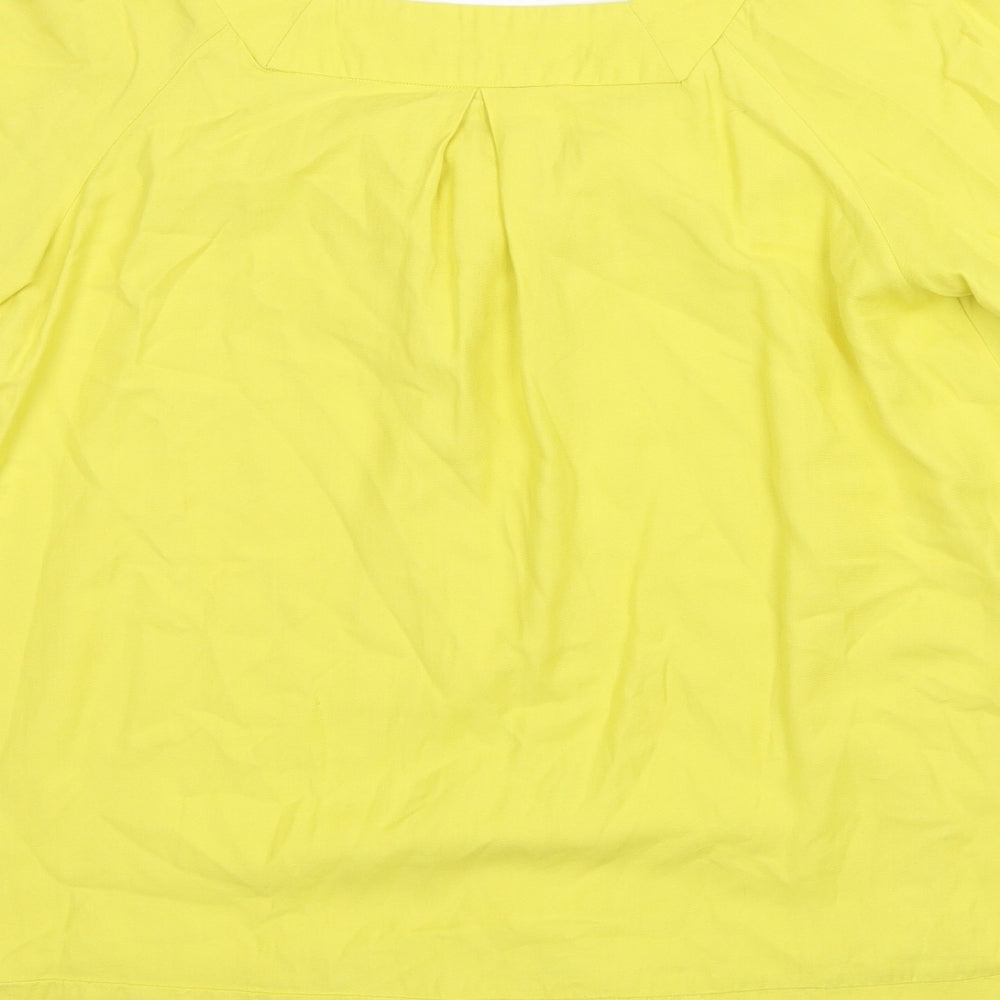 Womens UK Size 10 French Connection Yellow Basic Blouse