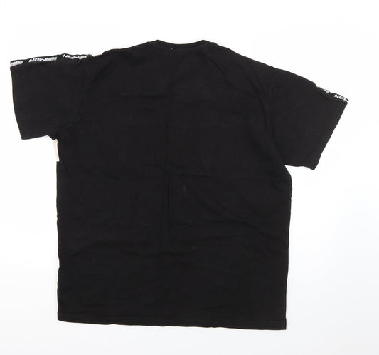 Mens UK Size S Boohoo Black T-Shirt