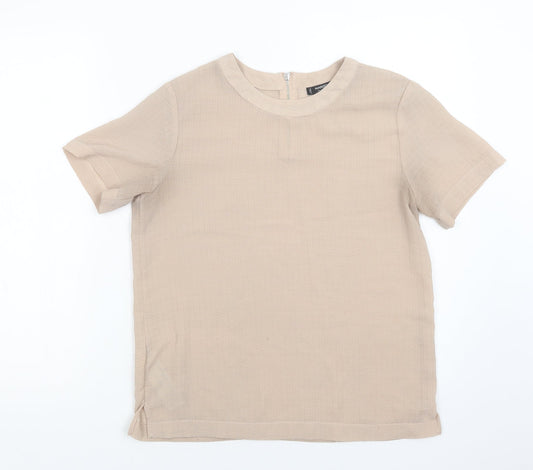 Womens UK Size S Mango Beige Basic Blouse