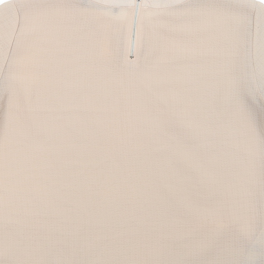 Womens UK Size S Mango Beige Basic Blouse
