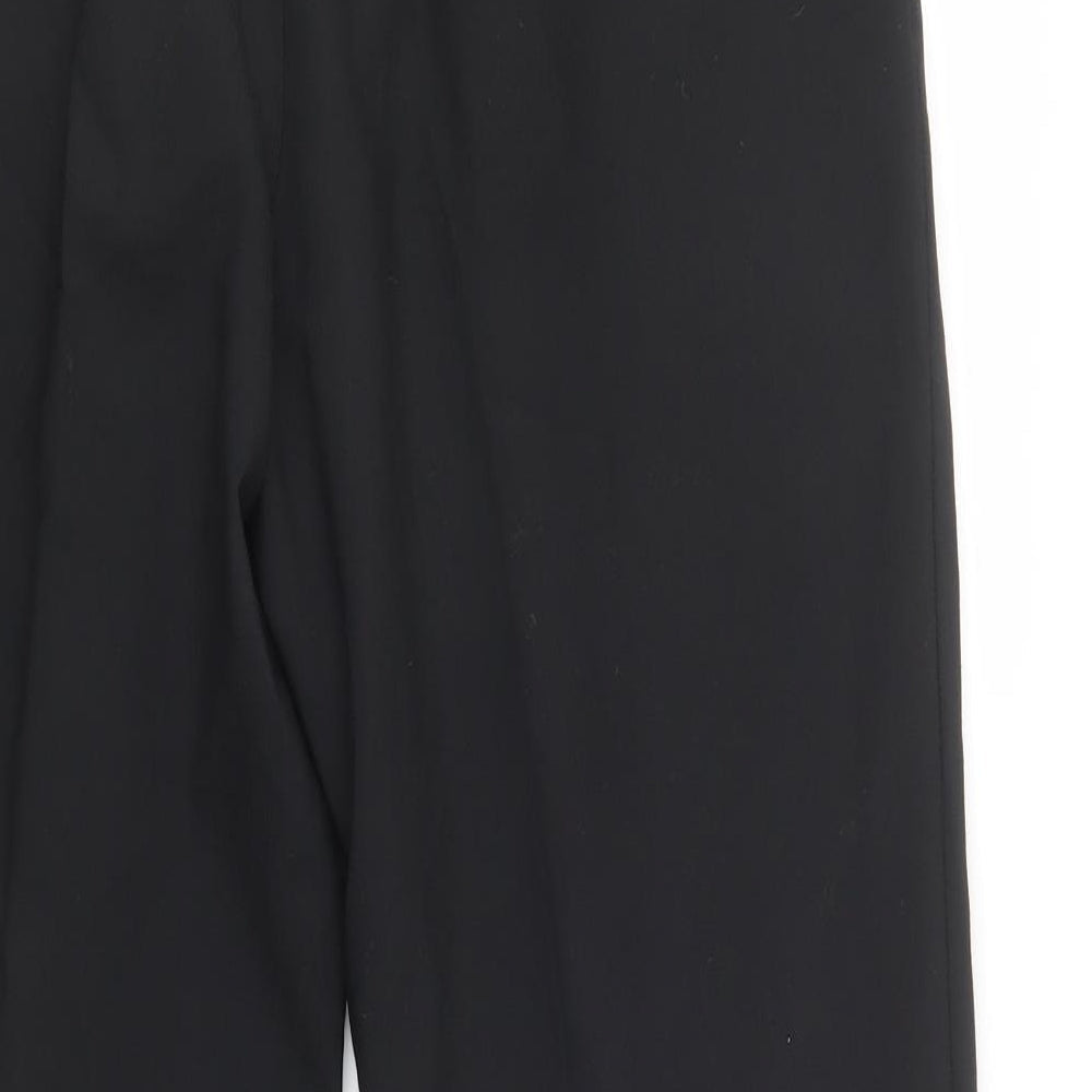 M&S Mens Black Polyester Dress Pants Trousers Size 34 L29 in Regular Hook & Loop