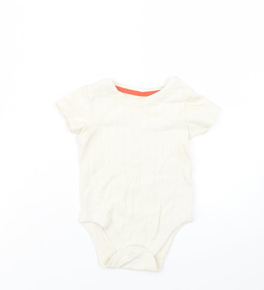 M&S Baby Ivory Cotton Romper One-Piece Size 12-18 Months Snap