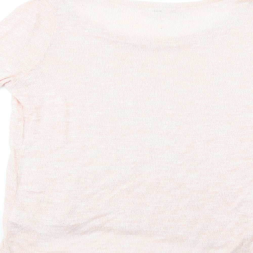 Newq Look Womens Pink Round Neck Viscose Pullover Jumper Size 12