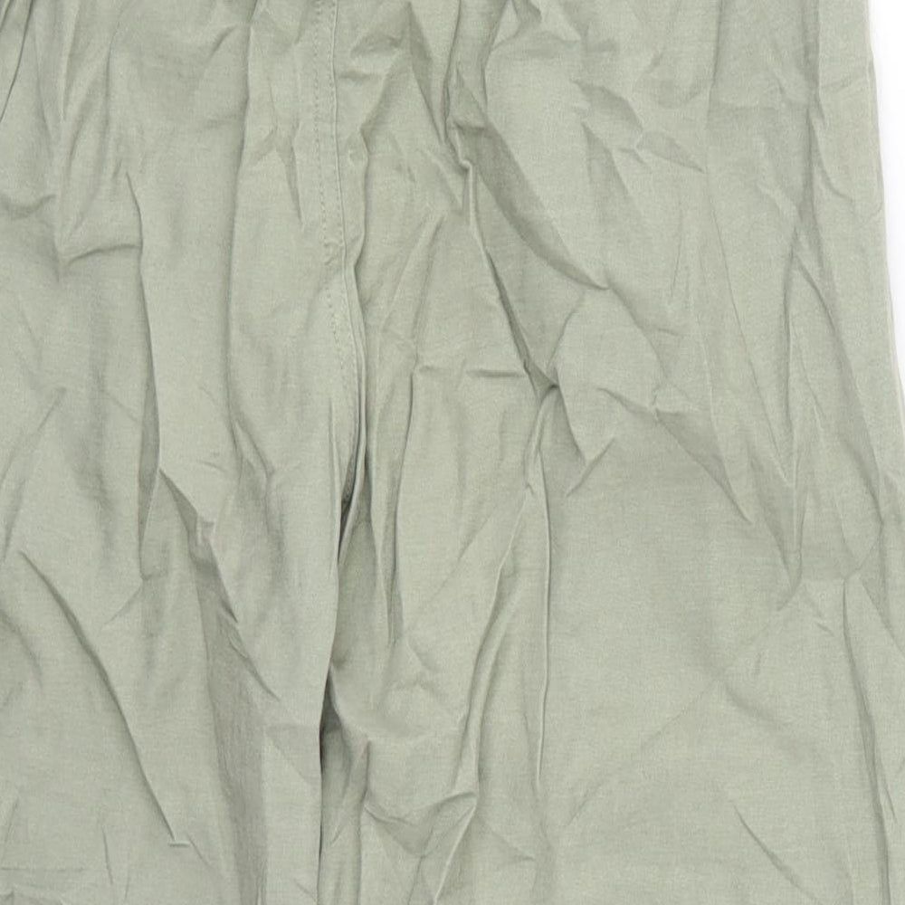 Miss Selfridge Womens Green Viscose Trousers Size 10 L22 in Regular