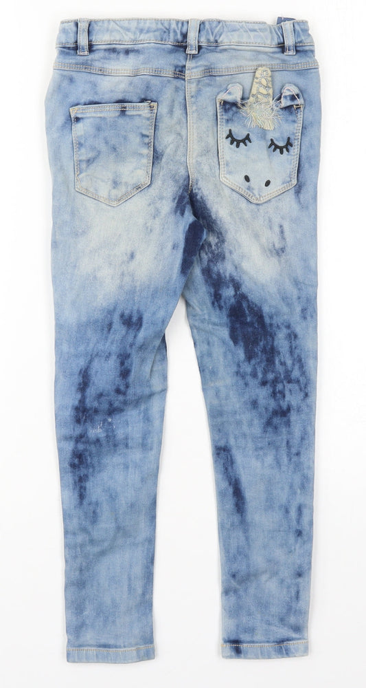 NEXT Mens Blue Cotton Skinny Jeans Size 9 Months Regular Button - Unicorn