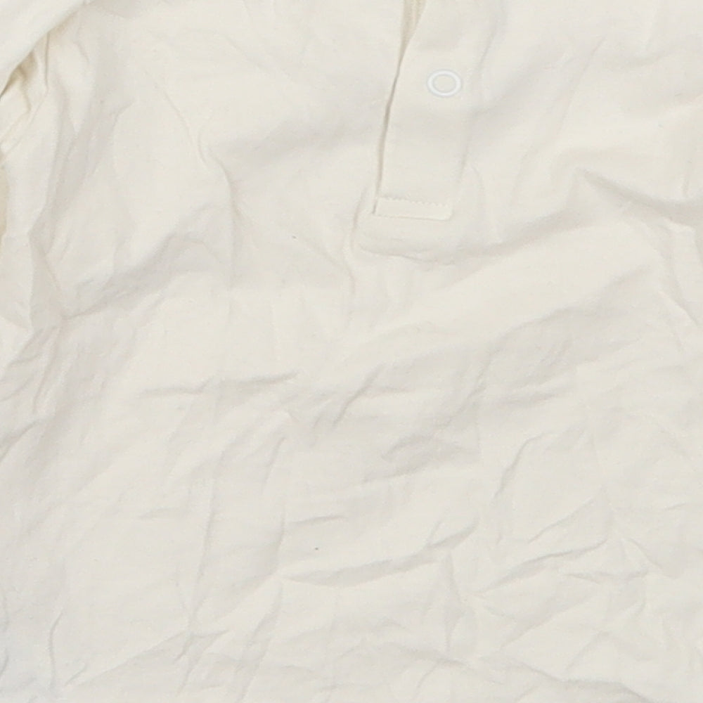 Marks and Spencer Girls White Cotton Basic T-Shirt Size 18-24 Months Round Neck Pullover